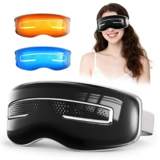 Eye Massager with Heat and Cooling, Integrated Smart Sleep Mask with Nose Rest and Soft Silicone Massage Head, 4 Massage Modes for Migraines, Dry Eye, Dark Circles,Bluetooth...