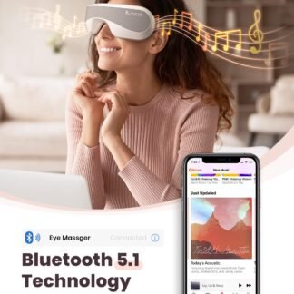 Eye Massager with Heat, Bluetooth Music Heated Massager for Migraines, Relax and Reduce Dark Circles Eye Bags Improve Sleep, Ideal Gifts for Women/Men