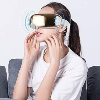 Eye Massager with Heat, Vibration & Compression Therapy, Black, USB Rechargeable