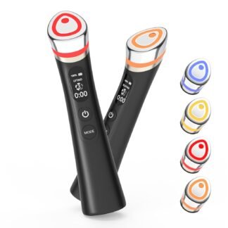 Face Lift Device – 8 in 1 Skin Tightening and Lifting, LED Light Therapy for Wrinkles, Korean Skin Care, Spa-Grade Facial Massager Lifting & Firming Beauty Massager (Black)