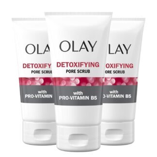 Facial Cleanser by Olay Regenerist, Detoxifying Pore Scrub & Exfoliator, 5 Oz (Pack of 3)