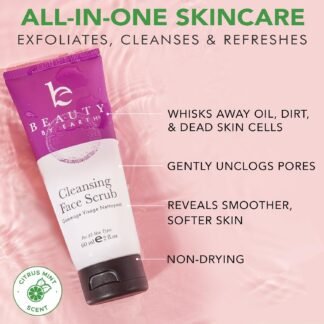 Facial Scrub Exfoliator - USA Made with Natural & Organic Ingredients, Gentle Exfoliating Face Wash for Sensitive & Acne Prone Skin, Microdermabrasion Scrub, Removes Dead Skin...