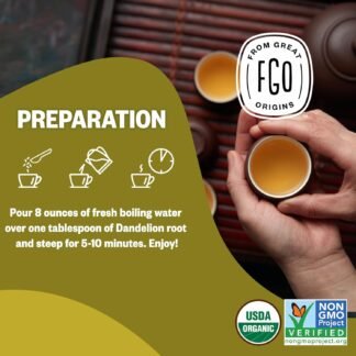 FGO Organic Dandelion Root Loose Tea Cut and Sifted Caffeine Free 16oz Bulk Resealable Bag Packaging May Vary Pack of 1 - lunas-mystic-emporium.com FGO Organic Dandelion Root Loose Tea, Cut and Sifted, Caffeine Free, 16oz Bulk Resealable Bag, Packaging May Vary (Pack of 1)