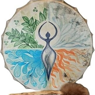 Firlar Hand Drum, 10 Inch Moon Drum With Drum Stick, Alchemy Drum For Spiritual Music, Reflection And Meditation