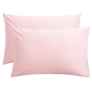 FLXXIE Microfiber Pillow Cases Queen Size Set of 2, Soft Pillowcases with Envelope Closure, Wrinkle Resistant Pillow Covers, 20x30, Blush Pink