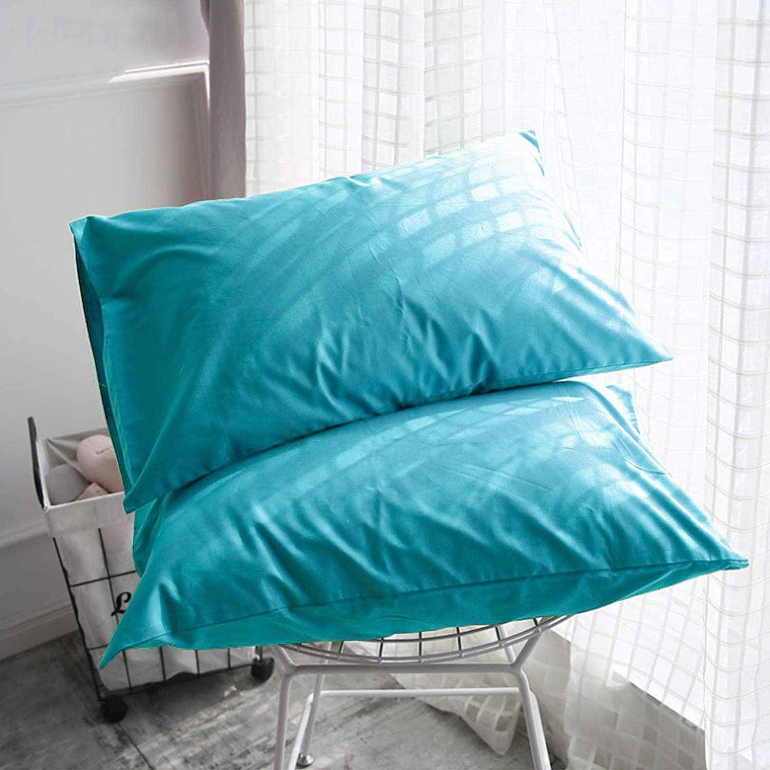 FLXXIE Microfiber Pillow Cases Queen Size Set of 2 Soft Pillowcases with Envelope Closure Wrinkle Resistant Pillow Covers 20x30 Blue - lunas-mystic-emporium.com FLXXIE Microfiber Pillow Cases Queen Size Set of 2, Soft Pillowcases with Envelope Closure, Wrinkle Resistant Pillow Covers, 20x30, Blue
