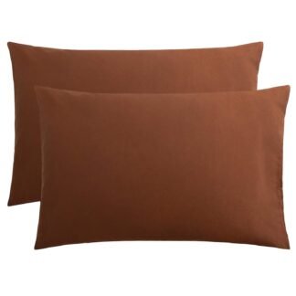 FLXXIE Microfiber Pillow Cases Queen Size Set of 2, Soft Pillowcases with Envelope Closure, Wrinkle Resistant Pillow Covers, 20x30, Brown