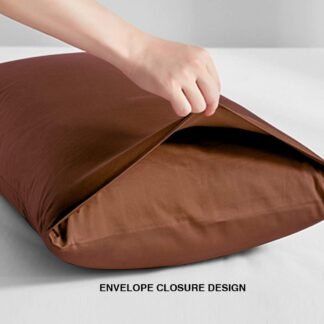 FLXXIE Microfiber Pillow Cases Queen Size Set of 2, Soft Pillowcases with Envelope Closure, Wrinkle Resistant Pillow Covers, 20x30, Brown