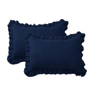 FMLIUY Ruffle Pillow Cases Standard Size Set of 2 –Soft Wrinkle Resistant Brushed Microfiber Ruffled Pillowcases –Envelope Pillow Shams Cover Festive Gift for Hotels,Guest Rooms...
