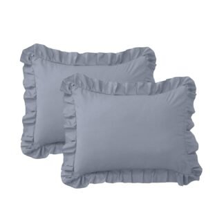 FMLIUY Ruffle Pillow Cases Standard Size Set of 2 –Soft Wrinkle Resistant Brushed Microfiber Ruffled Pillowcases –Envelope Pillow Shams Cover Festive Gift for Hotels,Guest Rooms...
