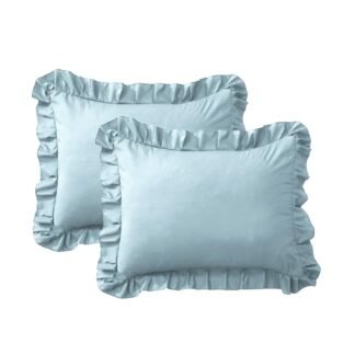 FMLIUY Ruffle Pillow Cases Standard Size Set of 2 –Soft Wrinkle Resistant Brushed Microfiber Ruffled Pillowcases –Envelope Pillow Shams Cover Festive Gift for Hotels,Guest Rooms...