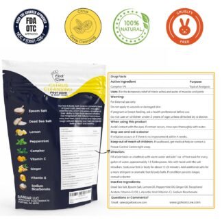 FOOT CURE Citrus Detox Foot Soak with Epsom Salts – for Foot Callus, Da​​​​maged Toenail Appearance, Pedicure Spa, and Soothing Sore, Tired Feet - 16 oz (Pack of 1)