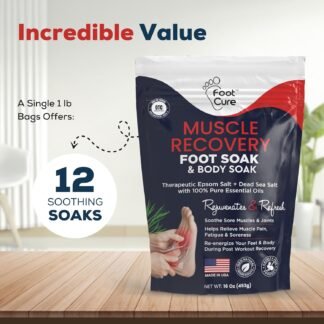 FOOT CURE Foot Soak with Epsom Salts – All-Natural Blend for Relaxing Foot Care – Softens Calluses & Refreshes Feet – Invigorating Scent, Spa Pedicure – 16 oz (Pack of 1)