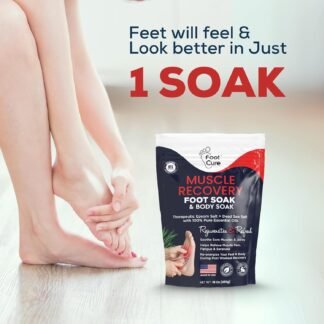 FOOT CURE Foot Soak with Epsom Salts – All-Natural Blend for Relaxing Foot Care – Softens Calluses & Refreshes Feet – Invigorating Scent, Spa Pedicure – 16 oz (Pack of 1)