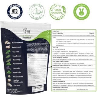 FOOT CURE Tea Tree Oil Foot Soak with Epsom Salt - Best Toenail Fungus Treatment, Athletes Foot & Softens Calluses - Soothes Sore & Tired Feet, Fungal Toe, Foot Odor Scent, Spa...