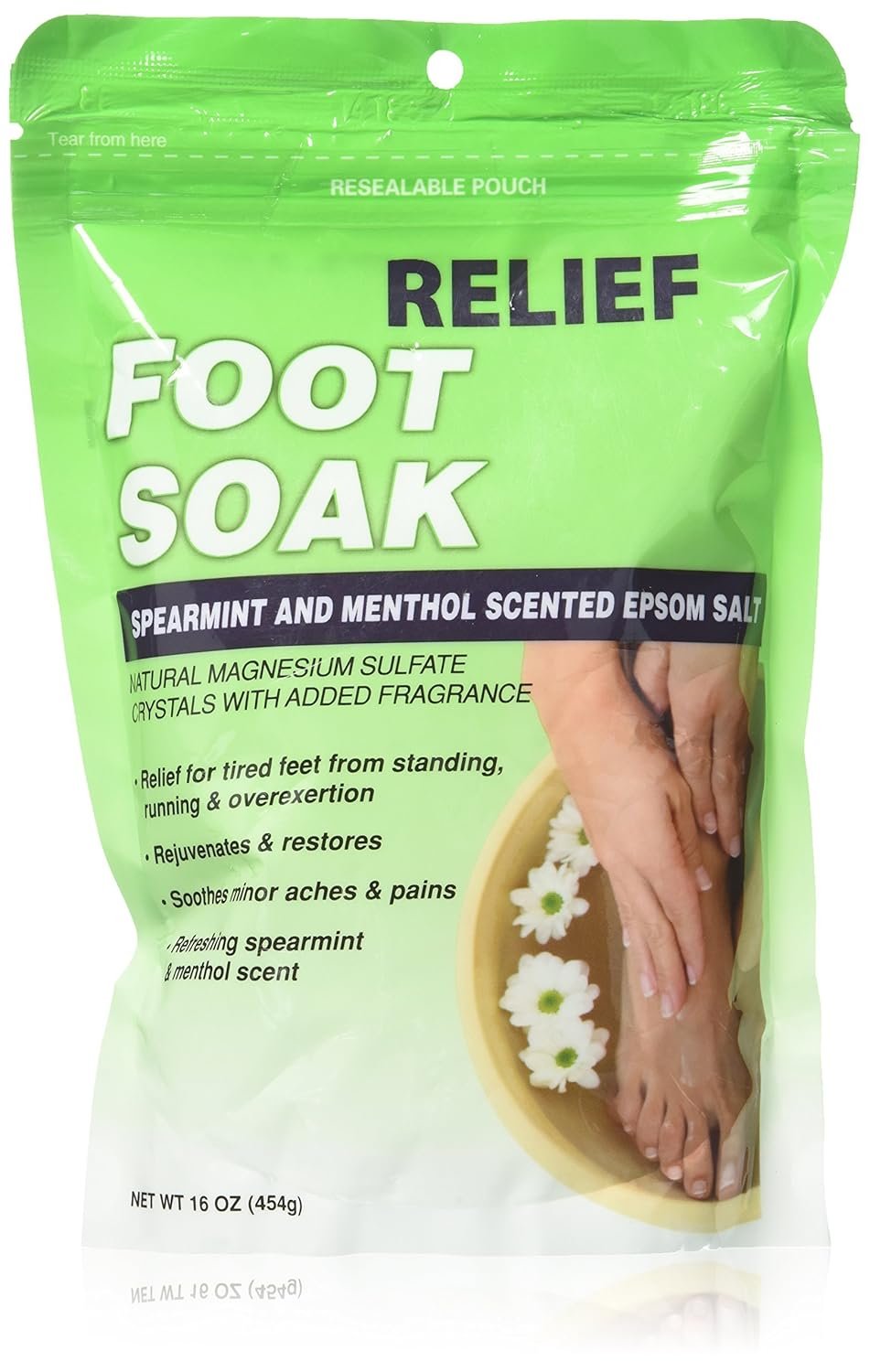 Foot Soak Spearmint Menthol Epsom Salt 16 oz - lunas-mystic-emporium.com Foot Soak Spearmint & Menthol Epsom Salt, 16 oz