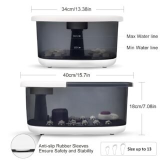 Foot Spa Bath Massager with Heat Bubbles and Vibration Massage and Jets, 16 OZ Calming Lavender Foot Soak Epsom Salt, Foot Soaker with Red Light, 22 Massage Rollers, Adjustable...