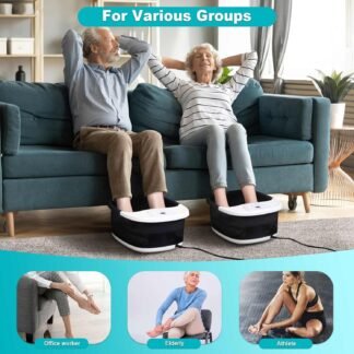 Foot Spa Bath Massager with Heat, Foot Bath with 22 Massage Rollers, Temperature Control, Jets, Bubbles, Epsom Salt and Vibration, Pedicure Foot Spa for Relaxation - Black