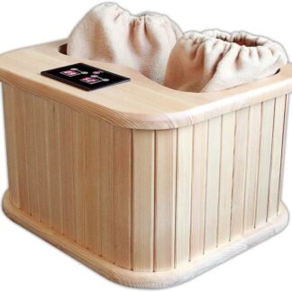 Foot SPA with Easy Control Temperature and Time Ergonomic Design 16 Internal Bio-Ceramic Stones Made with Canada Hamlock Wood Foot Sauna