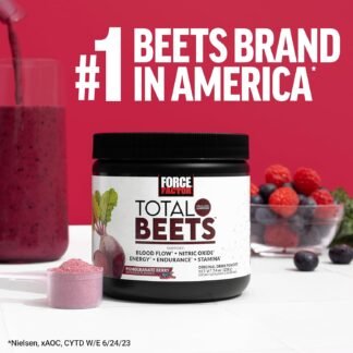 Force Factor Total Beets Blood Pressure Support with Grape Seed Extract and Non GMO Beet Root Powder for Heart Health, Circulation, & Blood Flow, 120 Count
