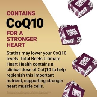Force Factor Total Beets Ultimate Heart Health Chews for Blood Pressure Support, with Beetroot Powder, CoQ10, B Vitamins & Grapeseed Extract for Blood Flow & Energy, Black...