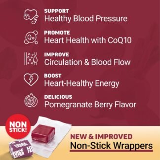 Force Factor Total Beets Ultimate Heart Health Chews for Blood Pressure Support, with Beetroot Powder, CoQ10, B Vitamins & Grapeseed Extract for Blood Flow & Energy, Black...