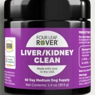 Four Leaf Rover Dog Liver Support - with Organic Milk Thistle & Mushrooms - with Kidney Support - Detox & Cleanse - Veterinarian Formulated