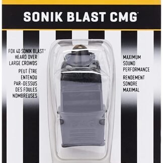 Fox 40 Sonik Blast CMG Official Whistle with Break Away Lanyard (Black)