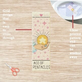 FREEBLOSS 6 Set Cross Stitch Bookmark Kit Stamped Cross Stitch Kit Tarot Cards Theme Embroidery Set with Instruction for Adults 8''*2.4''