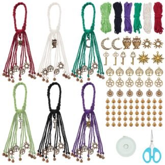 FREEBLOSS 6 Set Witch Wind Chime Kit for Door Knob Star Theme Witch Bell Witchcraft Kit Witchy Decor Positive Hanging Wiccan Wind Chimes Witchcraft Supplies Witches Protection...