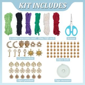 FREEBLOSS 6 Set Witch Wind Chime Kit for Door Knob Star Theme Witch Bell Witchcraft Kit Witchy Decor Positive Hanging Wiccan Wind Chimes Witchcraft Supplies Witches Protection...