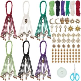 FREEBLOSS 6 Set Witch Wind Chime Kit for Door Knob Star Theme Witch Bell Witchcraft Kit Witchy Decor Positive Hanging Wiccan Wind Chimes Witchcraft Supplies Witches Protection...