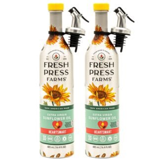 Fresh Press Farms Cold Pressed Extra Virgin Sunflower Oil, 16.4 Fl Oz (Pack of 2), High Oleic, Georgia Grown, 100% American Made, Unrefined, Certified Whole30, Non-GMO, Keto,...