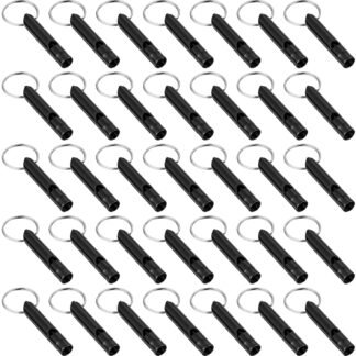 Frienda 35 Pieces Emergency Whistle with Keychain, Aluminum Emergency Survival Whistle for Camping Hiking Hunting Outdoors Sports, Loud Sound
