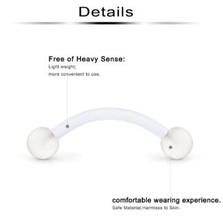 Ftovosyo 14G 16mm Glitter Bioflex Flexible Acrylic Curved Barbell Snake Eyes Tongue Nipple Ring Body Piercing Jewelry Retainer 8-36PCS