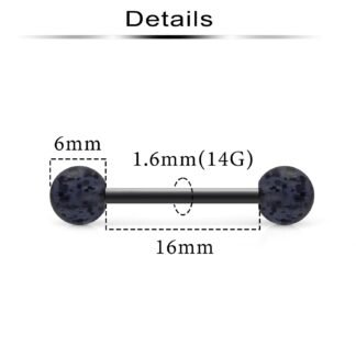 Ftovosyo 14G 16mm Glow in Dark Flexible Acrylic Straight Tongue Nipple Ring Retainer Body Piercing Jewelry for Women Men 6-36PCS