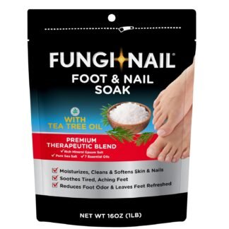 Fungi-Nail Foot & Nail Soak with Tea Tree Oil - Moisturize, Reduce Foot Odor, & Soothe Aching Feet - A Therapeutic Blend of Rich Mineral Epsom Salt, Pure Sea Salt, and 7...