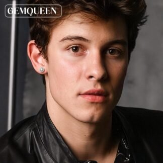 GEMQUEEN Moissanite Halo Earrings Studs : 18K Gold Plated Solid 925 Sterling Silver Stud Earring for Women Men Hypoallergenic Dainty Moissanite Jewelry for Sensitive Ear Round...