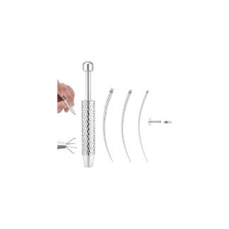 GEMQUEEN Piercing Taper Ball Grabber Tool for Changing Jewelry - 14G 16G 18G 20G Stainless Steel Flat Back Earrings Applicator Tool Threadless Insertion Pin Thread Body Piercing...