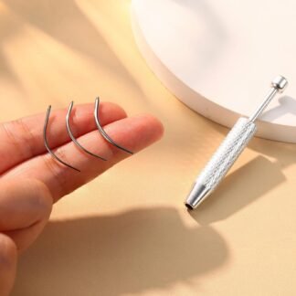 GEMQUEEN Piercing Taper Ball Grabber Tool for Changing Jewelry - 14G 16G 18G 20G Stainless Steel Flat Back Earrings Applicator Tool Threadless Insertion Pin Thread Body Piercing...