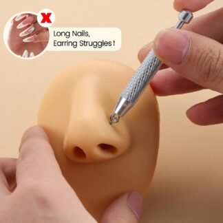 GEMQUEEN Piercing Taper Ball Grabber Tool for Changing Jewelry - 14G 16G 18G 20G Stainless Steel Flat Back Earrings Applicator Tool Threadless Insertion Pin Thread Body Piercing...