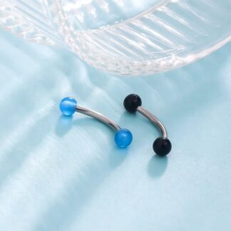 Goerhsjie 16g 6/8/10mm White/Pink/Black Eyebrow/Rook/Snug/Vertical-Labret/VCH/Snake-Eyes/Anti-Tragus/Christina/Daith/Belly-Button/Bridge/Hood/Surface Curved Barbell Piercing...