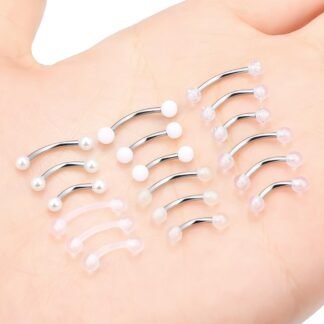 Goerhsjie 16g 6810mm WhitePinkBlack EyebrowRookSnugVertical-LabretVCHSnake-EyesAnti-TragusChristinaDaithBelly-ButtonBridgeHoodSurface Curved Barbell Piercing - lunas-mystic-emporium.com Goerhsjie 16g 6/8/10mm White/Pink/Black Eyebrow/Rook/Snug/Vertical-Labret/VCH/Snake-Eyes/Anti-Tragus/Christina/Daith/Belly-Button/Bridge/Hood/Surface Curved Barbell Piercing...