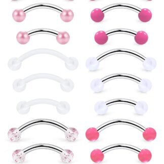 Goerhsjie 16g 6810mm WhitePinkBlack EyebrowRookSnugVertical-LabretVCHSnake-EyesAnti-TragusChristinaDaithBelly-ButtonBridgeHoodSurface Curved Barbell Piercing - lunas-mystic-emporium.com Goerhsjie 16g 6/8/10mm White/Pink/Black Eyebrow/Rook/Snug/Vertical-Labret/VCH/Snake-Eyes/Anti-Tragus/Christina/Daith/Belly-Button/Bridge/Hood/Surface Curved Barbell Piercing...