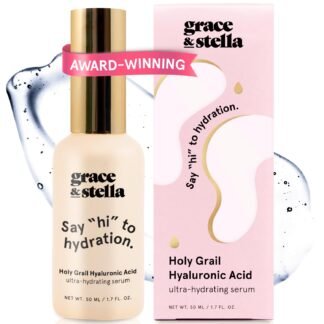 grace & stella Award Winning Hyaluronic Acid Serum (50ml/1.7 fl oz) Hydrating Hyaluronic Acid Serum for Face - Acido Hialuronico for Women - Remove Fine Lines, Wrinkles, Anti...