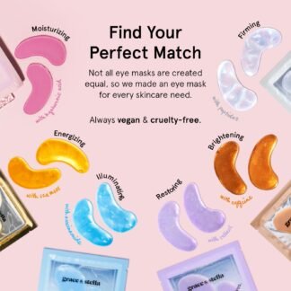 grace & stella Award Winning Under Eye Mask Reduce Dark Circles, Puffy Eyes, Undereye Bags, Wrinkles, Gel Under Eye Patches, Birthday Gifts for Women - Vegan - Thanksgiving...