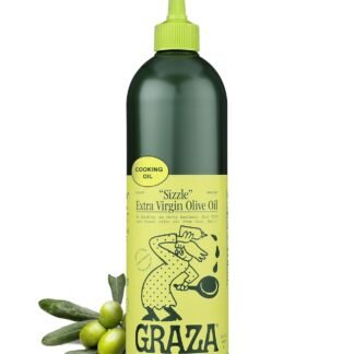 Graza Sizzle Extra Virgin Olive Oil, Cooking Oil - High Polyphenol Peak Harvest EVOO Cooking Oil in a Squeeze Bottle - Single Farm Olives from Spain - 33.8 Fl Oz (1L)