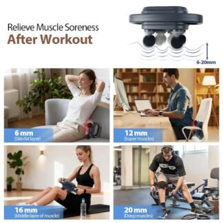 grnpeak 8 Head Massage Gun Deep Tissue,Back Massager for Pain Relief Deep Tissue,Neck Massager,Shoulder Massager,Handheld Massage Gun with 20 Intensity Levels for Body Relax &...