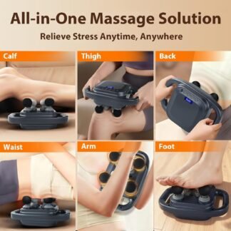 grnpeak 8 Head Massage Gun Deep Tissue,Back Massager for Pain Relief Deep Tissue,Neck Massager,Shoulder Massager,Handheld Massage Gun with 20 Intensity Levels for Body Relax &...