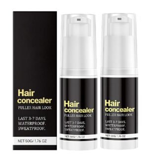 Hair Concealer Black 50g, Waterproof Sweatproof Hair Filling Cream for Thinning Hair, Instant Fuller Hair Look for Men and Women, Moisturizing Hairline Concealer with Camellia...